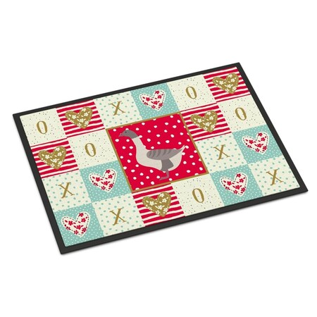 Carolines Treasures 18 x 27 in. Buff Grey Back Goose Love Indoor or Outdoor Mat CK5328MAT